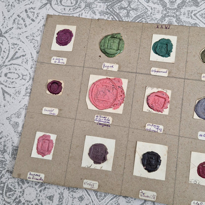 Antique polychrome seals - Pink & green waxes