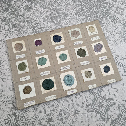 Collection de cachets - Cires turquoise, mauves et bleu