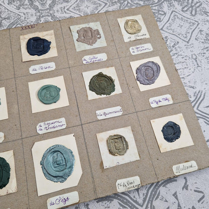 Collection de cachets - Cires turquoise, mauves et bleu