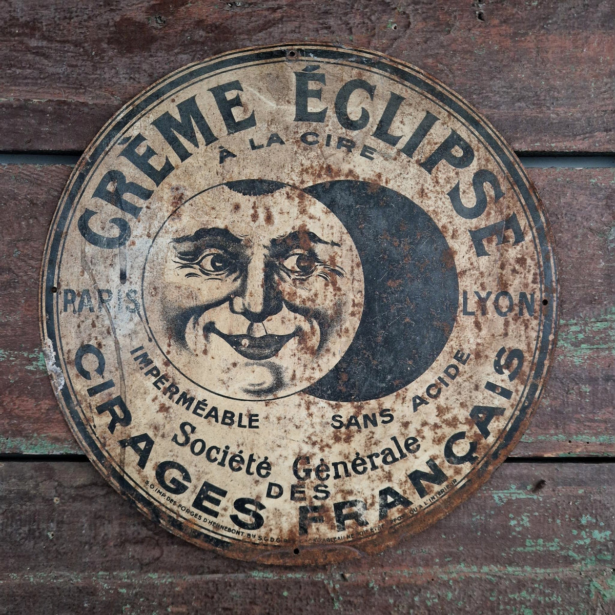 Ancienne tôle « Crème Éclipse - Cirages Français »
