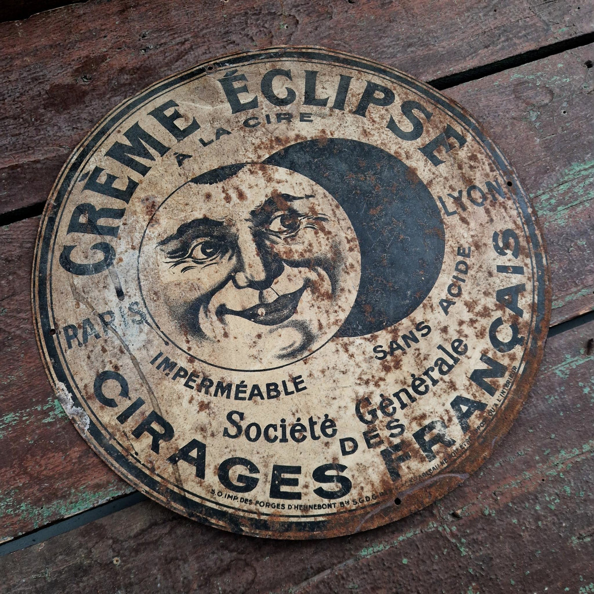 Ancienne tôle « Crème Éclipse - Cirages Français »