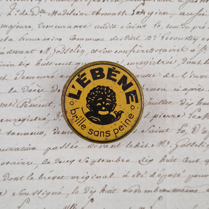 Rare ancienne mini Boîte de cirage L'ÉBÈNE