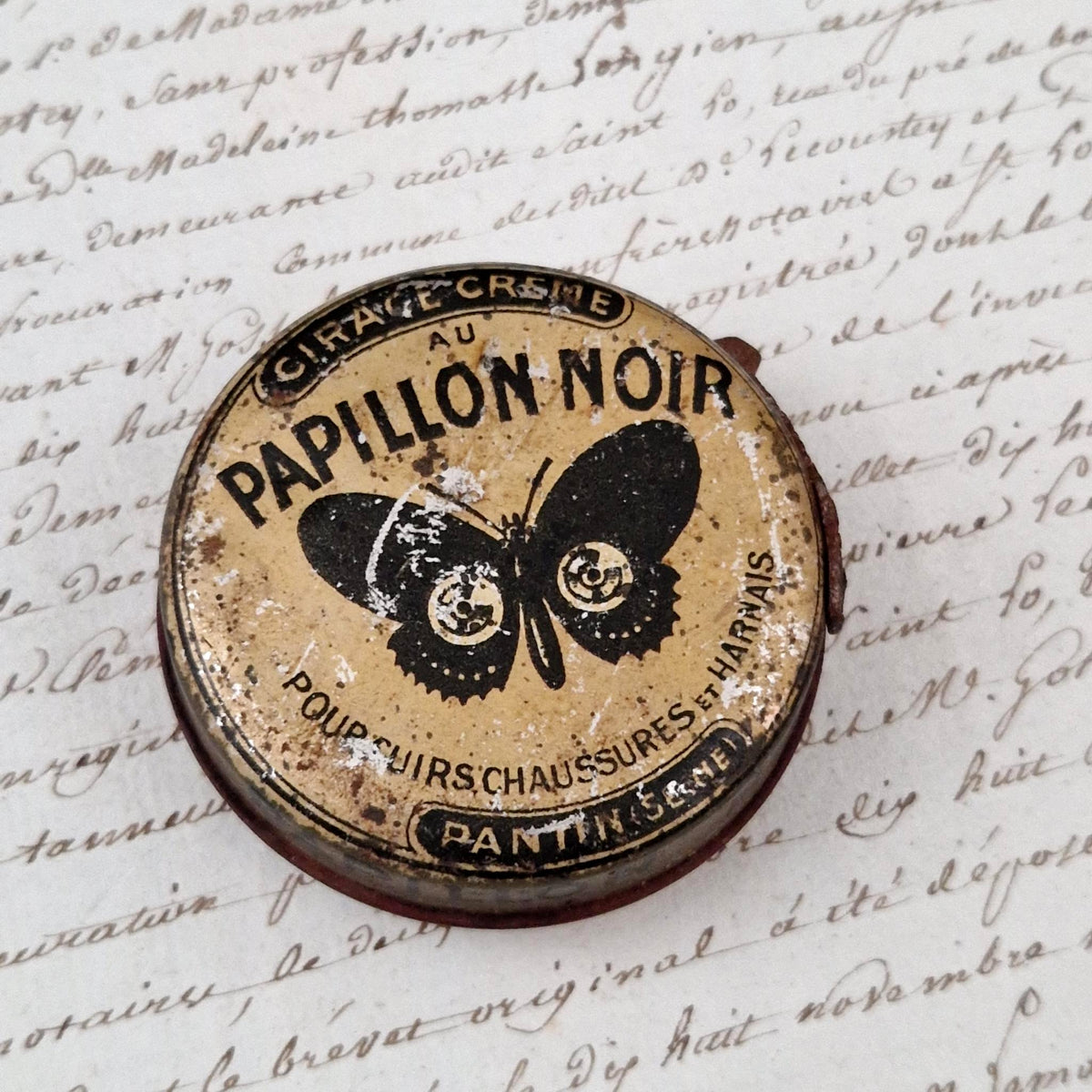 Au Papillon Noir Shoe Cream Tin - Pantin