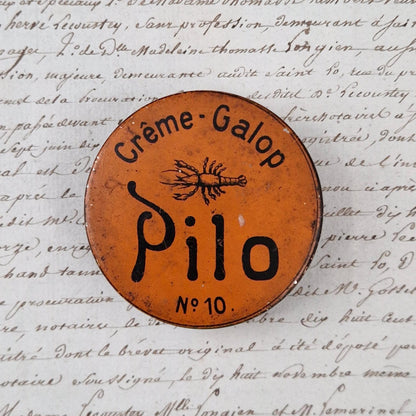Pilo Crème-Galop shoe polish tin - Crayfish design