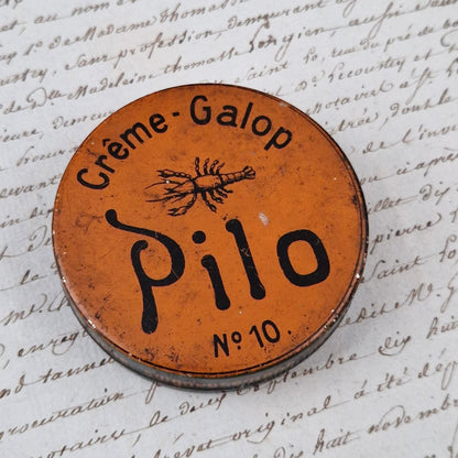 Pilo Crème-Galop shoe polish tin - Crayfish design