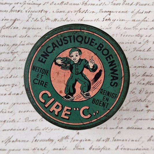 Cire C wax polish tin - Little shoeshiner design