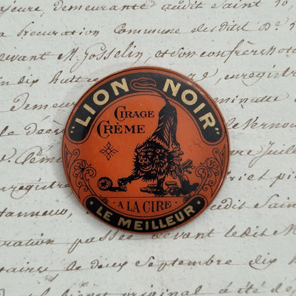 Miroir de poche publicitaire Cirage Lion Noir