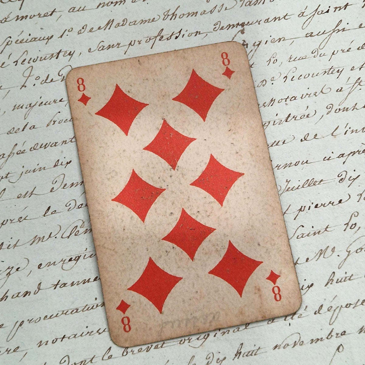 Rare carte à jouer Crème Éclipse - 8 de carreau