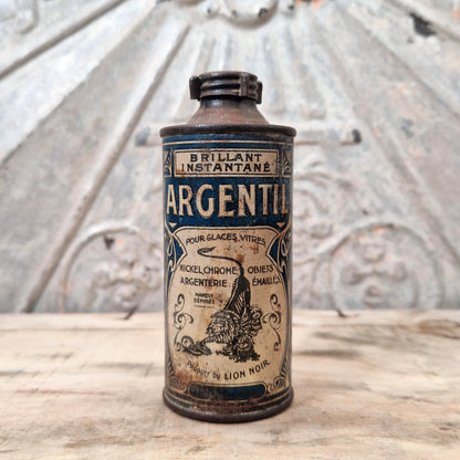 Antique "Argentil" tin - Lion Noir, circa 1910