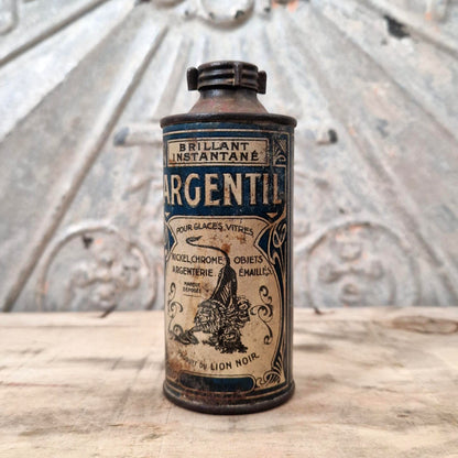 Antique "Argentil" tin - Lion Noir, circa 1910