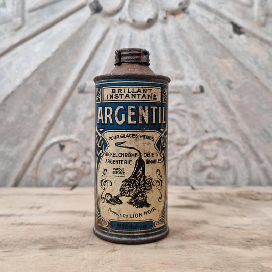 Old "Argentil" tin box - Lion Noir, Circa 1910