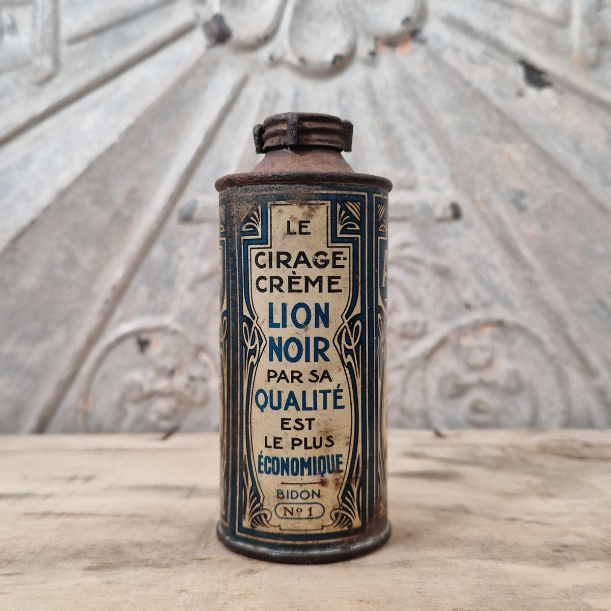Boîte bidon ancien « Argentil » - Lion Noir, Vers 1910