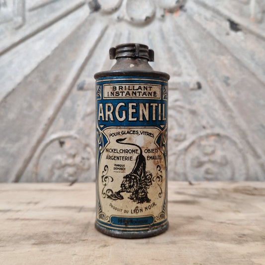 Vintage "Argentil" - Lion Noir can, circa 1910