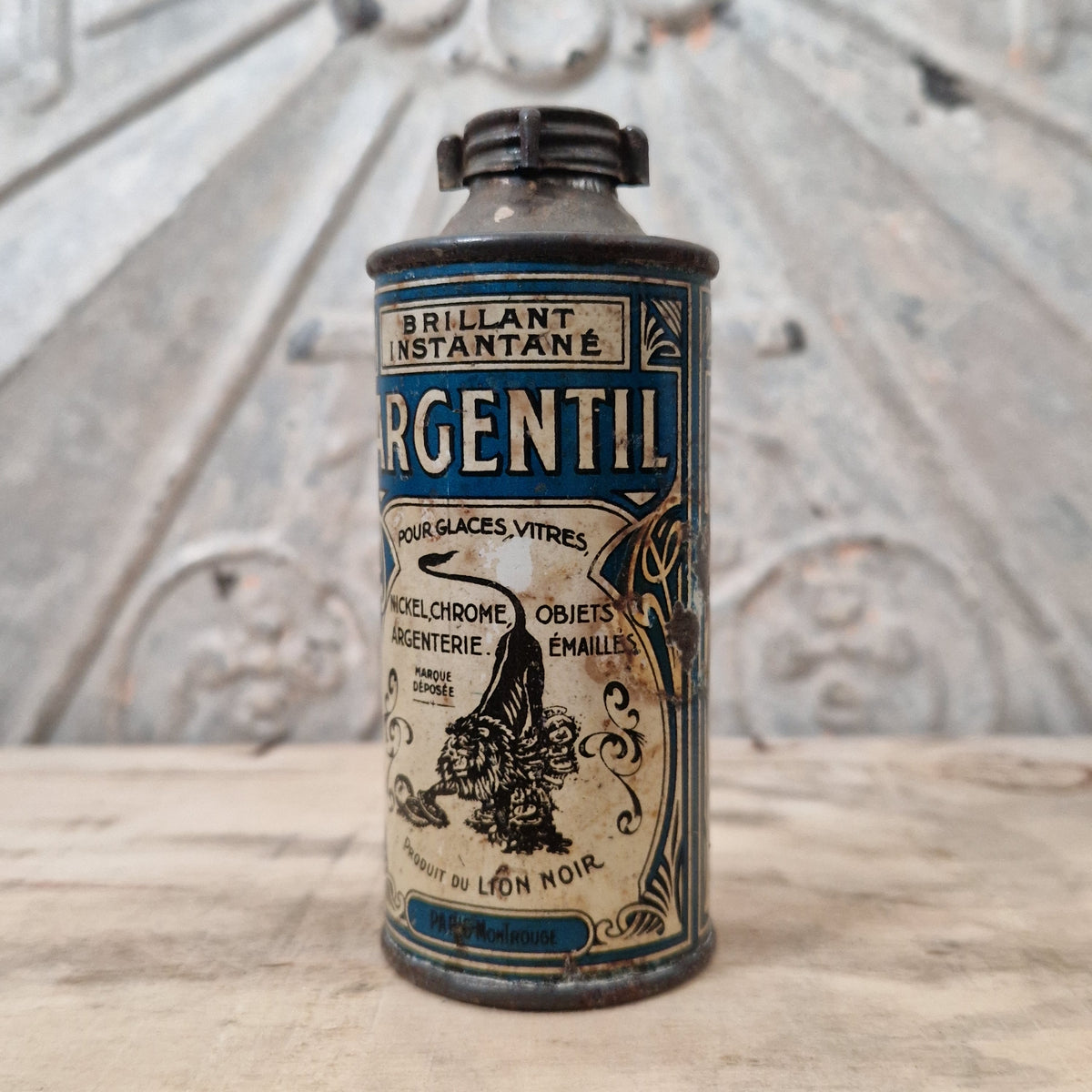 Vintage "Argentil" - Lion Noir can, circa 1910