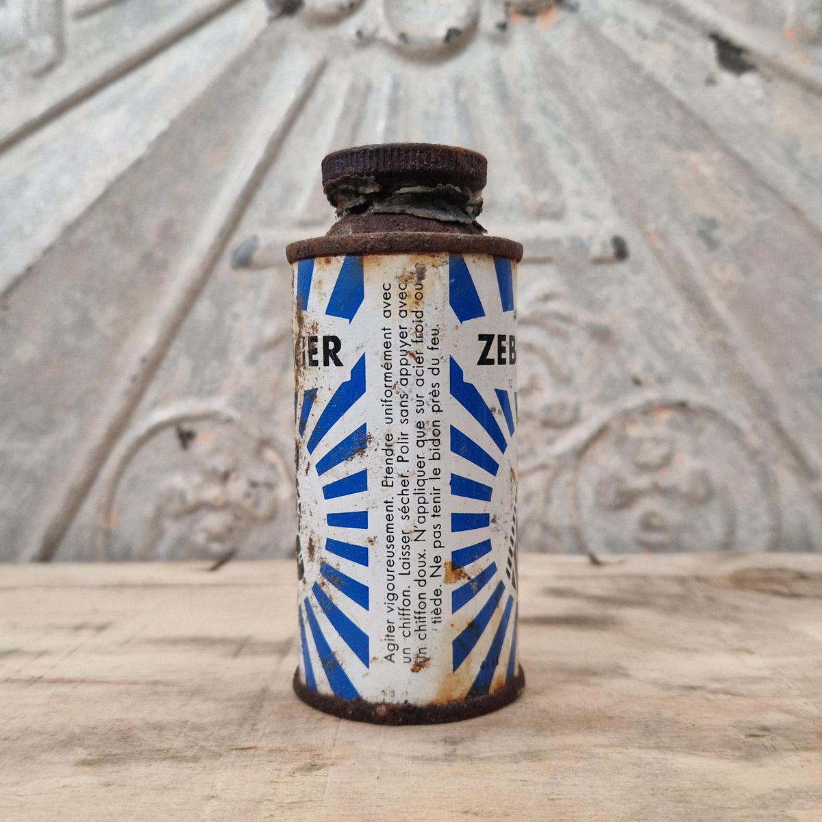 Vintage "Zebracier" tin - Reckitt, Choisy-le-Roi