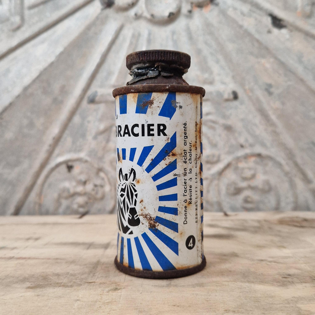 Vintage "Zebracier" tin - Reckitt, Choisy-le-Roi