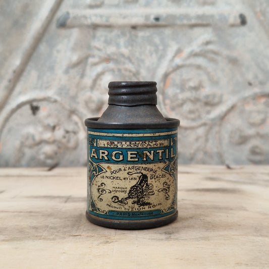 Rare mini sample tin "Argentil" - Lion Noir, circa 1910