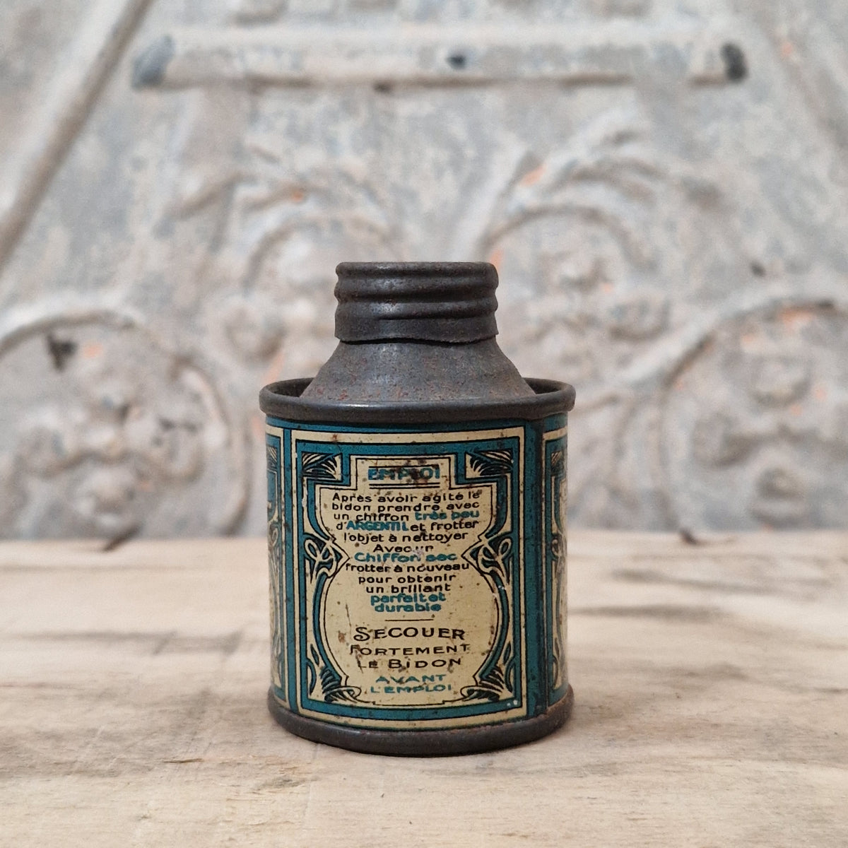 Rare mini sample tin "Argentil" - Lion Noir, circa 1910