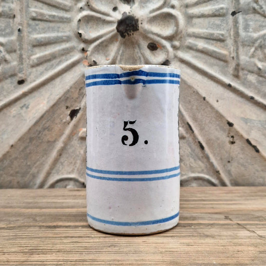 Archer’s pitcher no. 5. - white and blue earthenware