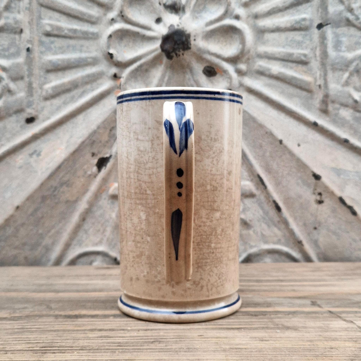 Chope d’archer n° 13 à décor d’écusson bleu - Sarreguemines