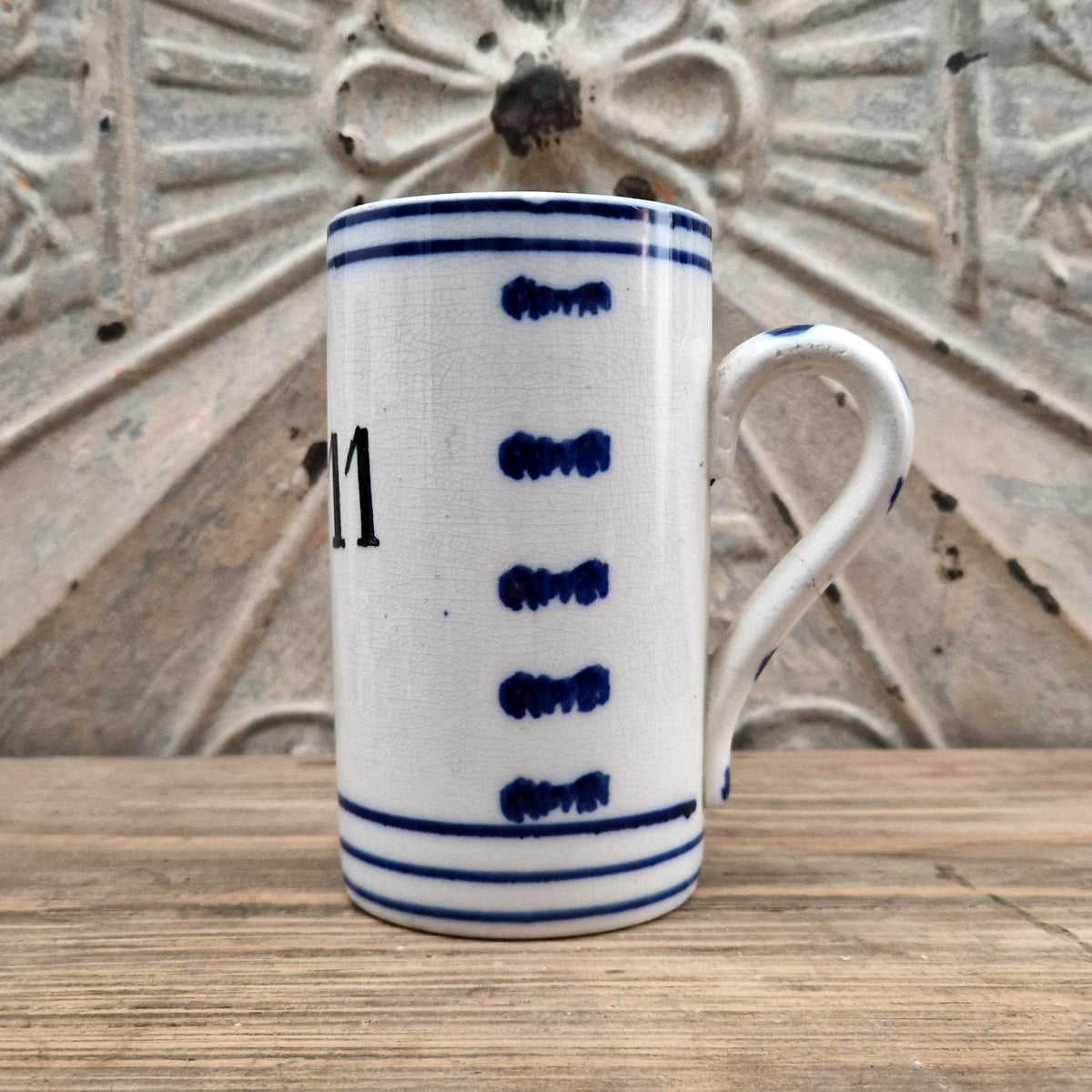 Antique archer's tankard no. 11 in earthenware