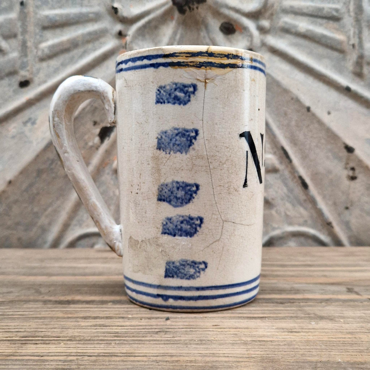 Chope d’archer n° 2 en faïence à décor bleu - XIXe siècle