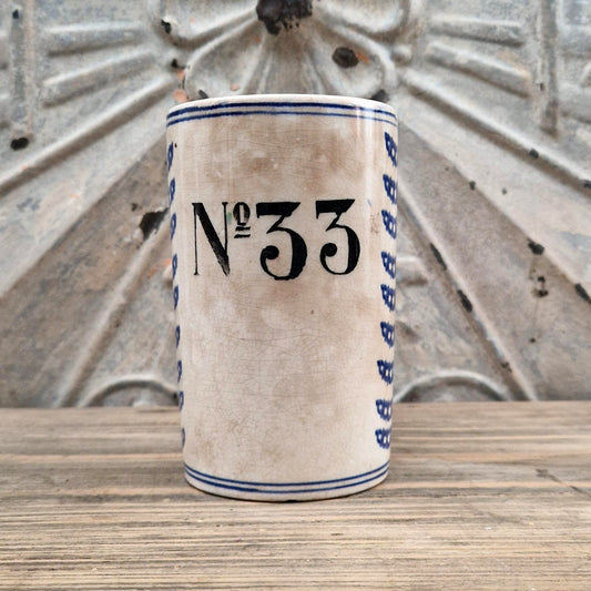 Archer’s mug no. 33 with blue decoration - Nimy Faience Factory