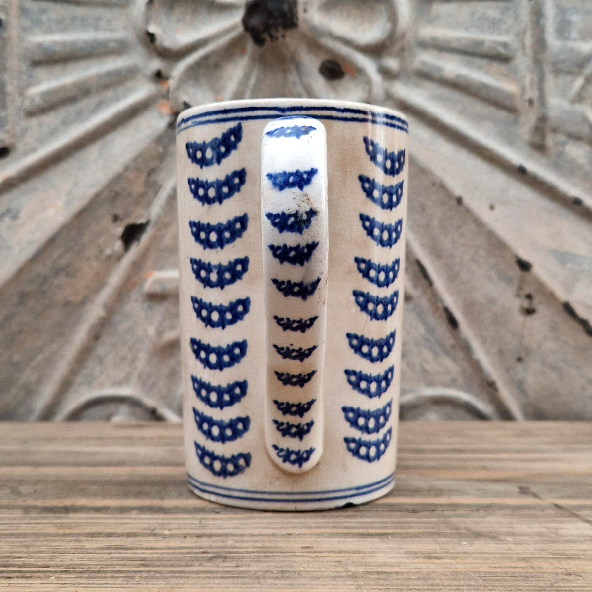 Chope d’archer n° 33 à décor bleu - Faïencerie de Nimy