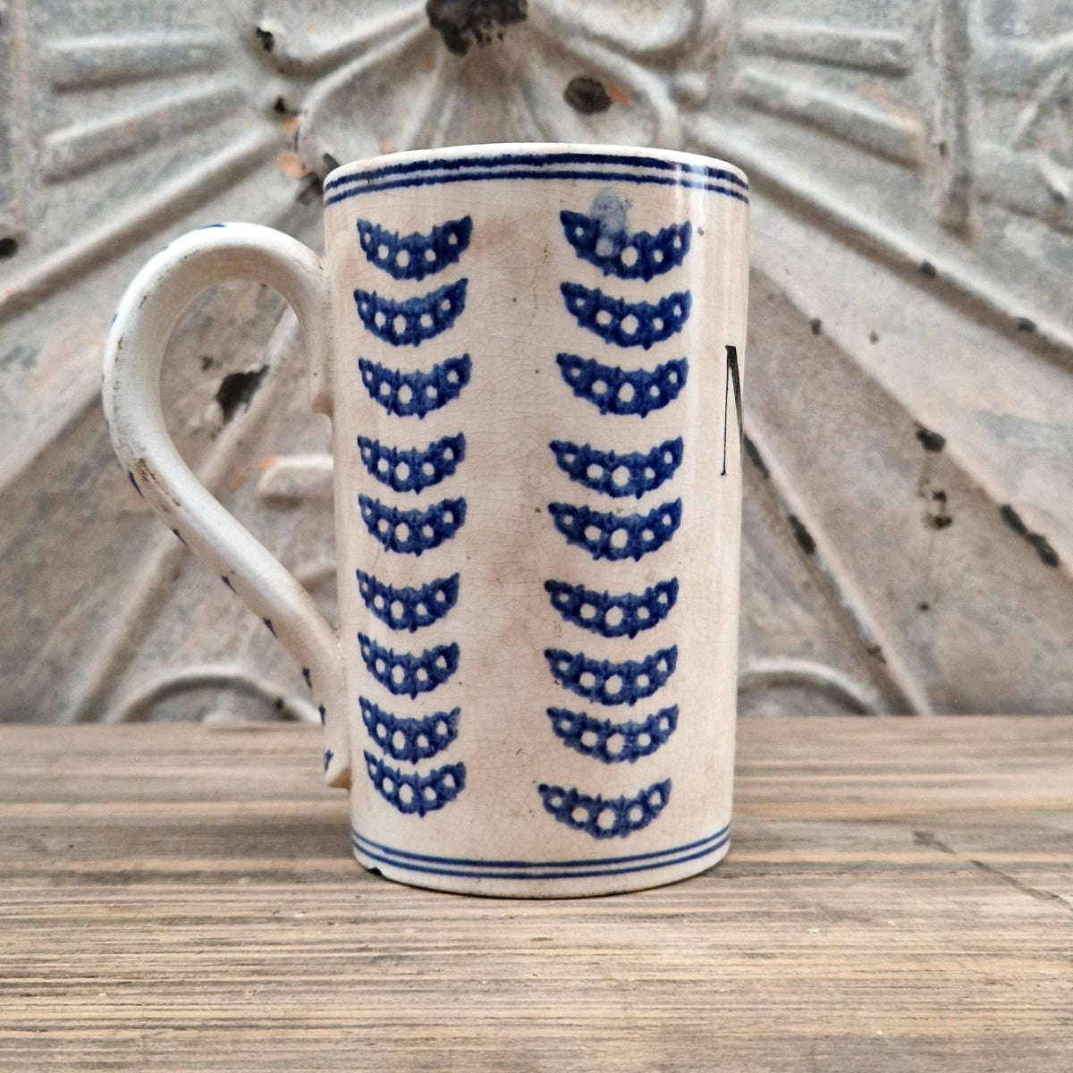 Chope d’archer n° 33 à décor bleu - Faïencerie de Nimy