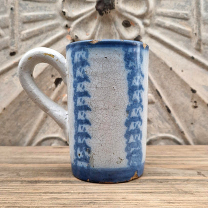 Archer's tankard no. 13 with blue sponge-painted decoration - 19th century