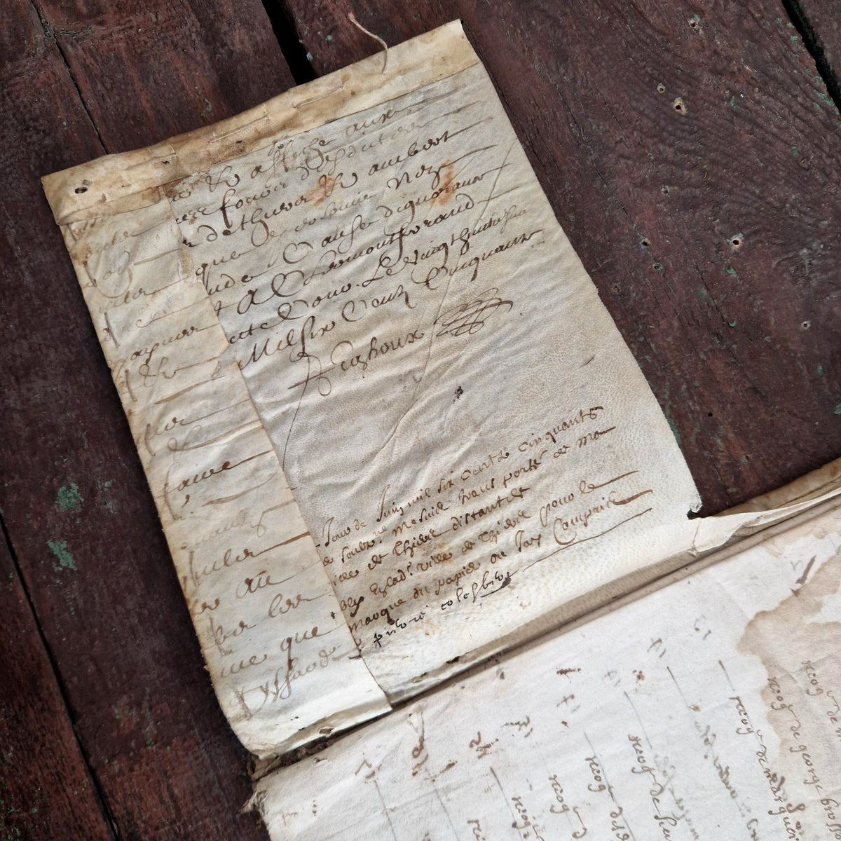 Registre manuscrit à l’encre et parchemin – Fin XVIIe / début XVIIIe siècle