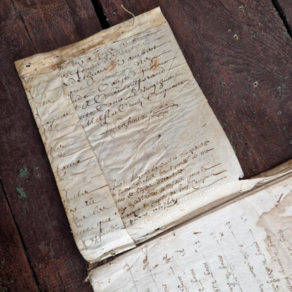 Registre manuscrit à l’encre et parchemin – Fin XVIIe / début XVIIIe siècle