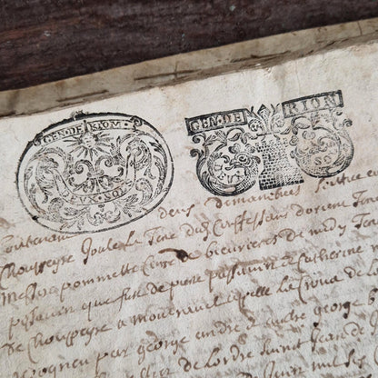 Registre manuscrit à l’encre et parchemin – Fin XVIIe / début XVIIIe siècle