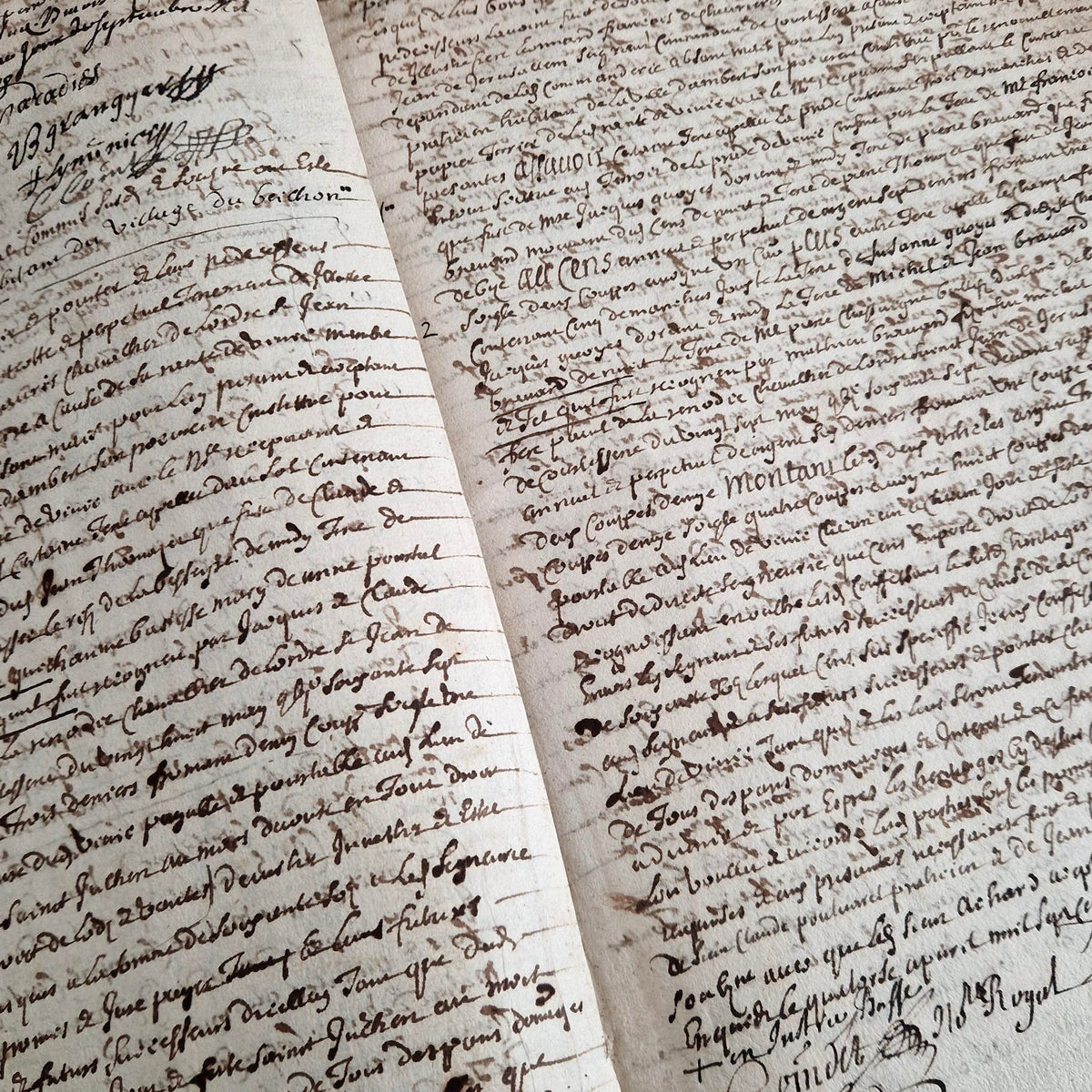 Registre manuscrit à l’encre et parchemin – Fin XVIIe / début XVIIIe siècle