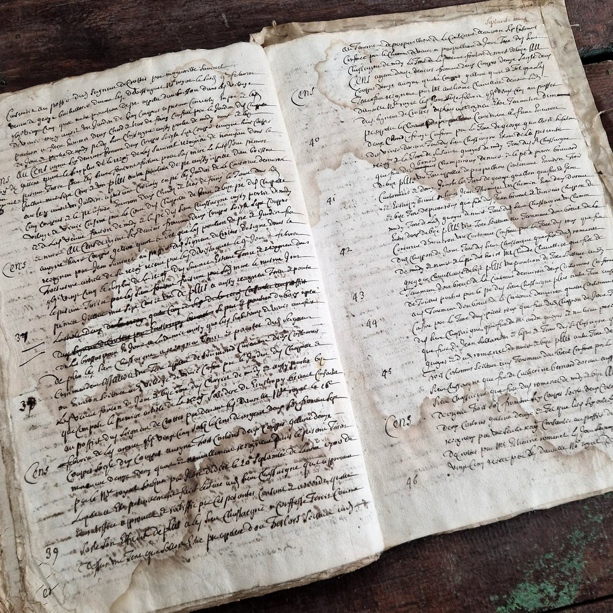 Registre manuscrit à l’encre et parchemin – Fin XVIIe / début XVIIIe siècle