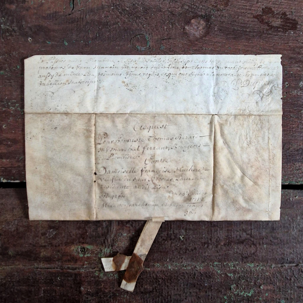 Acte manuscrit sur parchemin - Début XVIIIe siècle