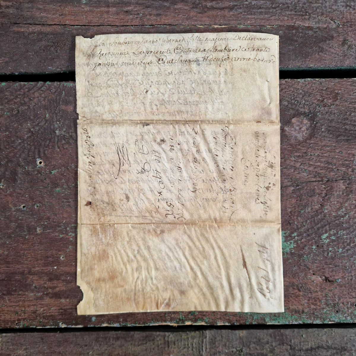 Parchemin manuscrit à timbre armorié - 1739, 4 pages