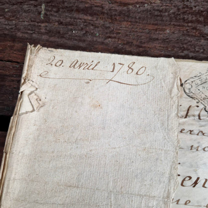 Acte manuscrit, calligraphie et paraphes - 1780, 12 pages