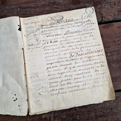 Acte manuscrit, calligraphie et paraphes - 1780, 12 pages
