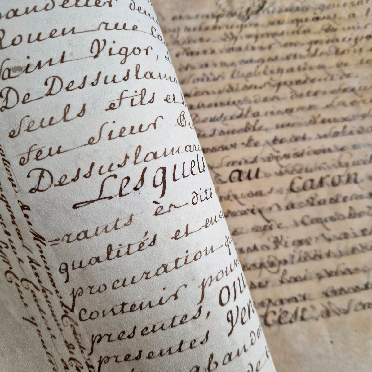 Acte manuscrit, calligraphie et paraphes - 1780, 12 pages