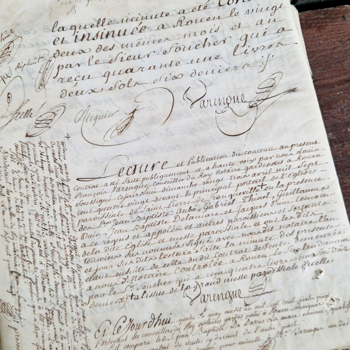 Acte manuscrit, calligraphie et paraphes - 1780, 12 pages