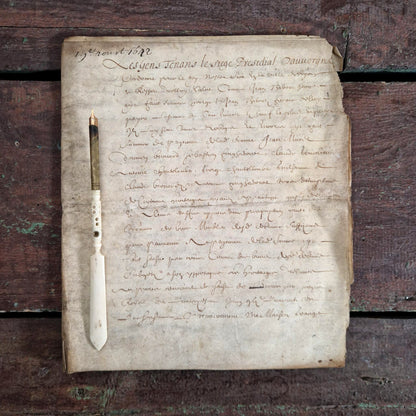 Ancien cahier manuscrit judiciaire - 1642 - 14 pages