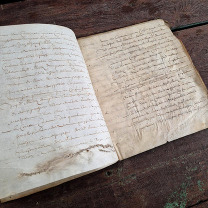 Ancien cahier manuscrit judiciaire - 1642 - 14 pages
