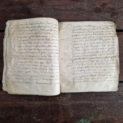 Ancien cahier manuscrit judiciaire - 1642 - 14 pages