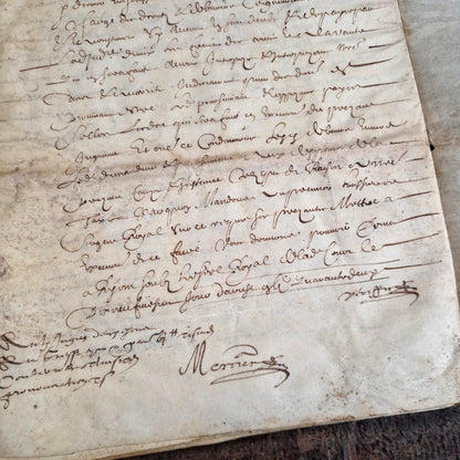 Ancien cahier manuscrit judiciaire - 1642 - 14 pages