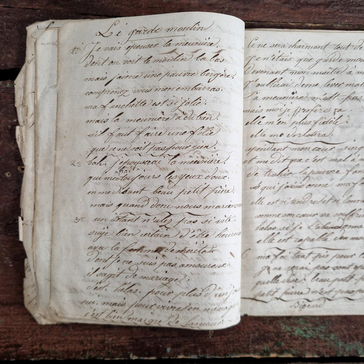 Manuscrit de chansons populaires et militaires - XIXe