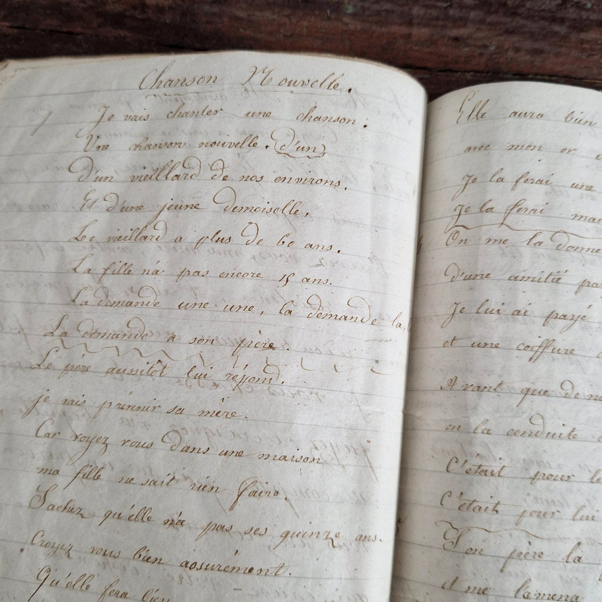Manuscrit de chansons populaires et militaires - XIXe