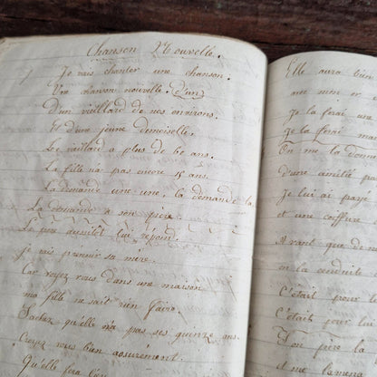 Manuscrit de chansons populaires et militaires - XIXe