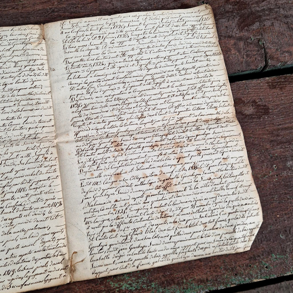 Cahier manuscrit à timbres royaux, Ambert - 1829 - 12 pages