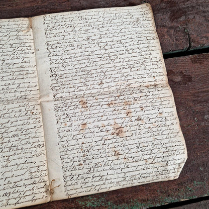 Cahier manuscrit à timbres royaux, Ambert - 1829 - 12 pages